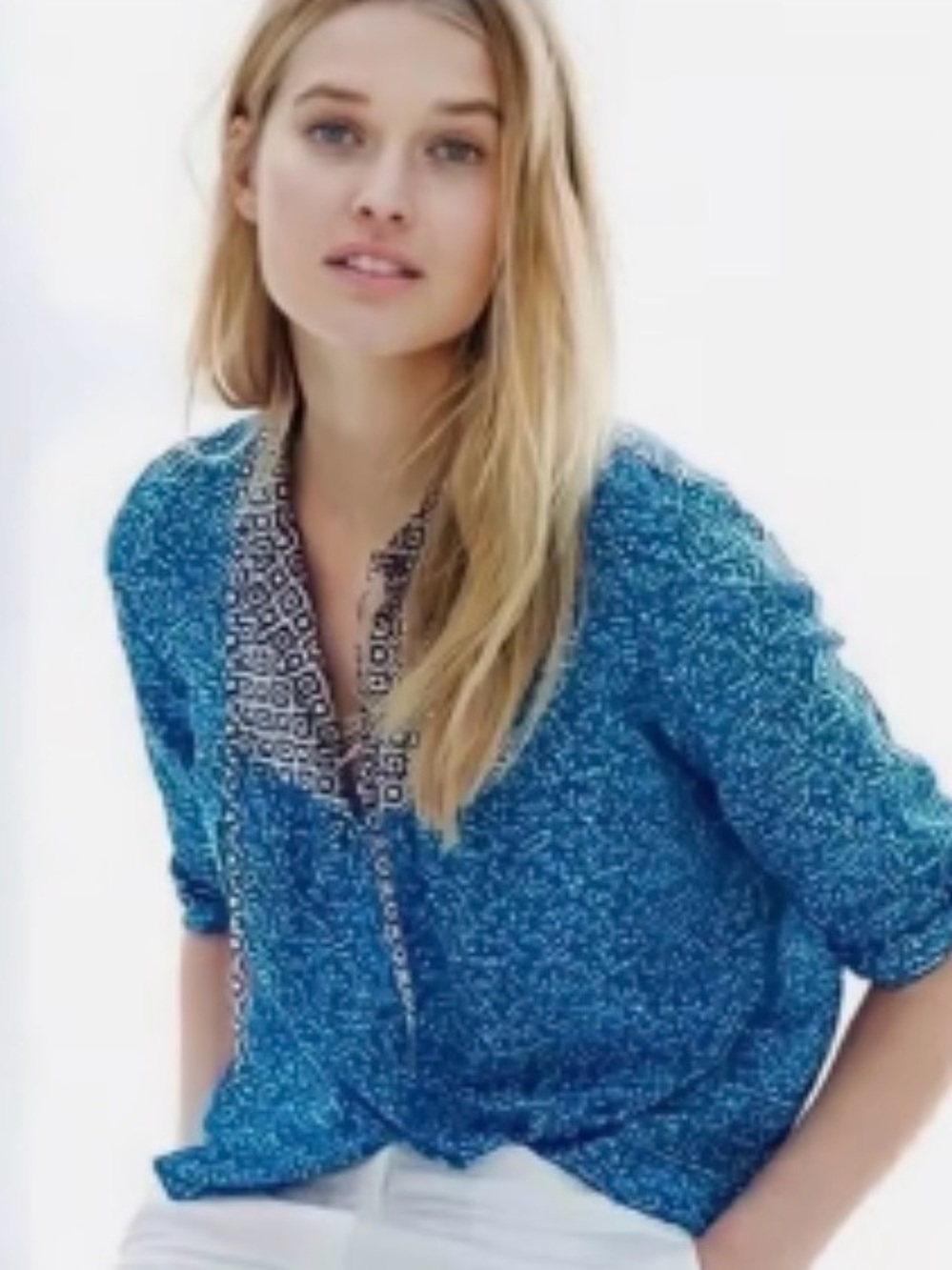 J. Crew, cotton/silk blend peasant top size 8